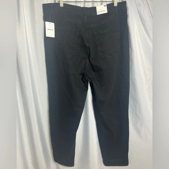 Forever 21 Womens Boyfriend Mid Rise Relaxed Fit Slim Leg Plus Size 16 NWT - Picture 3 of 9